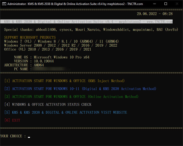 KMS/2038 Activation Suite 10.0 ตัว Activate Windows / Office ทุกรุ่น โปรแกรม