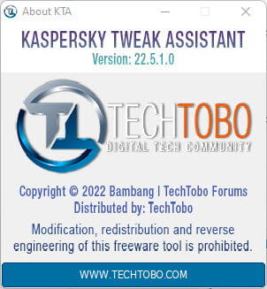 Kaspersky Tweak Assistant 23 ล่าสุด ตัวรีเซ็ตวันหมดอายุ Kaspersky โปรแกรม