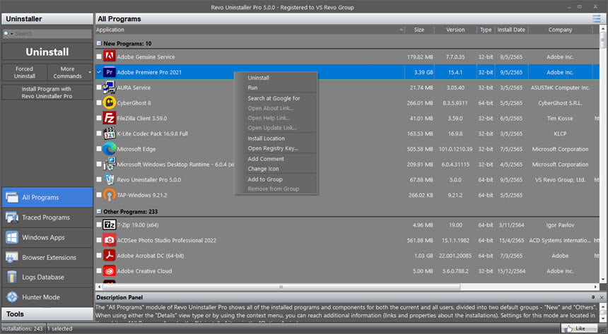 Revo Uninstaller Pro 5.5 + Portable ถอนติดตั้งโปรแกรมแบบหมดจด โปรแกรม