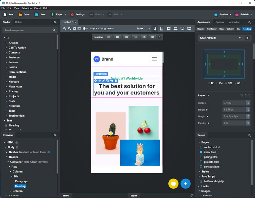 Bootstrap Studio 8.0 โปรแกรมออกแบบเว็บไซต์