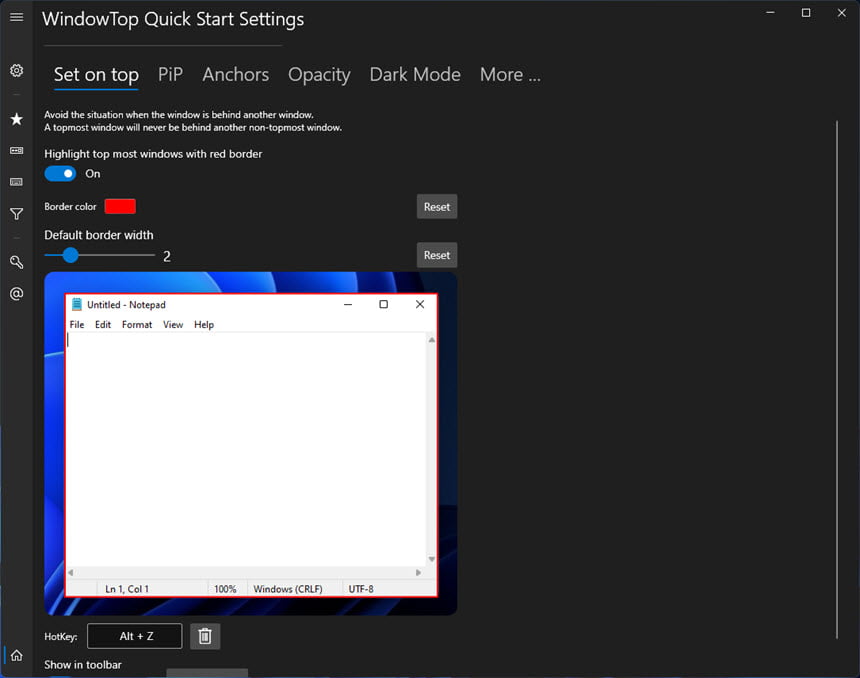 WindowTop Pro 5 ล่าสุด โปรแกรมควบคุมหน้าต่างโปรแกรม