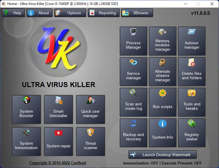 UVK Ultra Virus Killer Pro 11 ล่าสุด โปรแกรมดูแลคอมและกำจัดไวรัสในตัวเดียว
