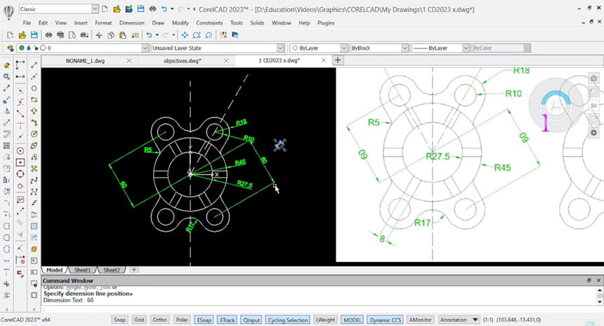CorelCAD 2023 ล่าสุด โปรแกรมเขียนแบบ CAD