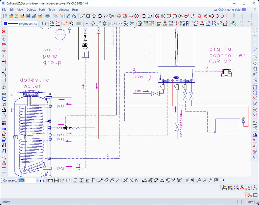 VariCAD 2022 ล่าสุด (x64) โปรแกรมเขียนแบบ CAD 2D / 3D
