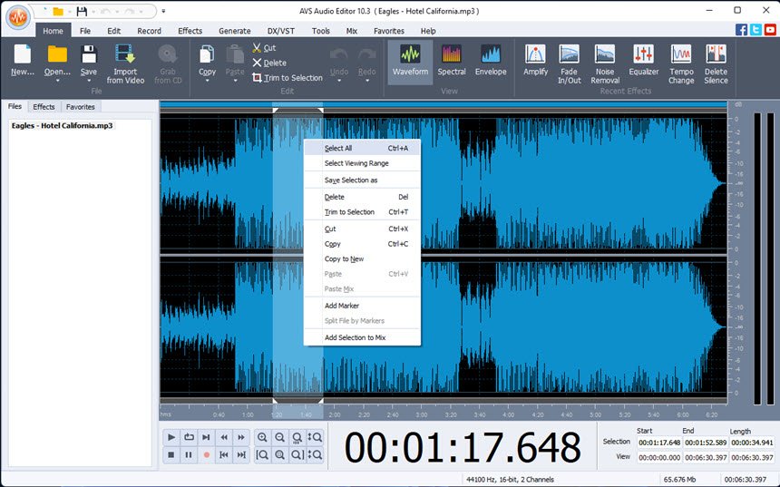 AVS Audio Editor 26 ล่าสุด โปรแกรมตัดต่อเสียง บันทึกเสียง