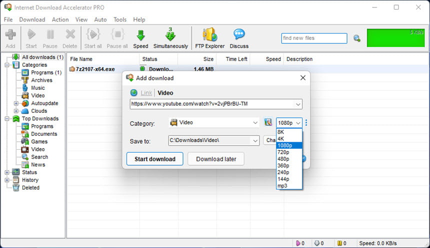 Internet Download Accelerator Pro 7 ล่าสุด โปรแกรมช่วยดาวน์โหลด