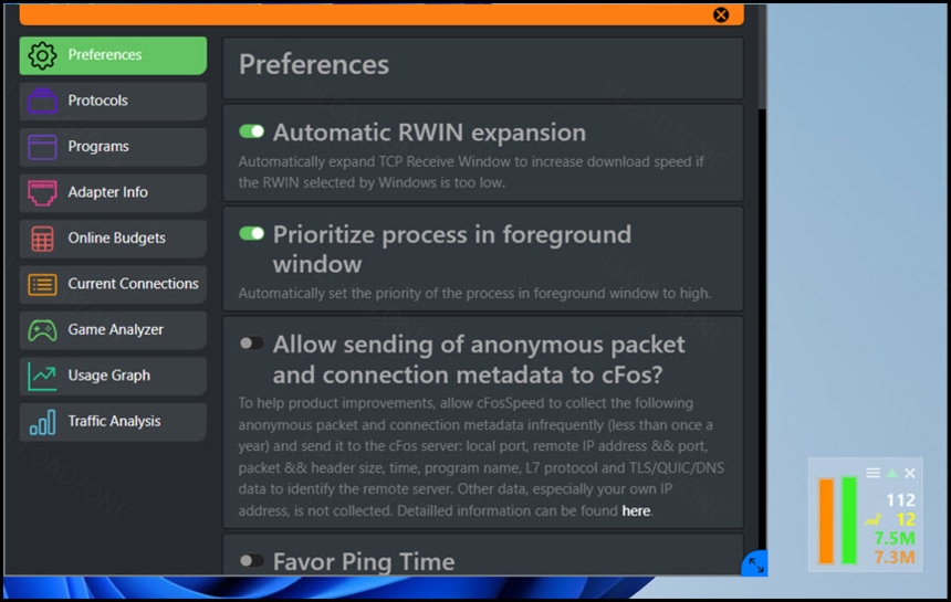 cFosSpeed 13 ล่าสุด โปรแกรมเร่งความเร็วเน็ต ลด Ping