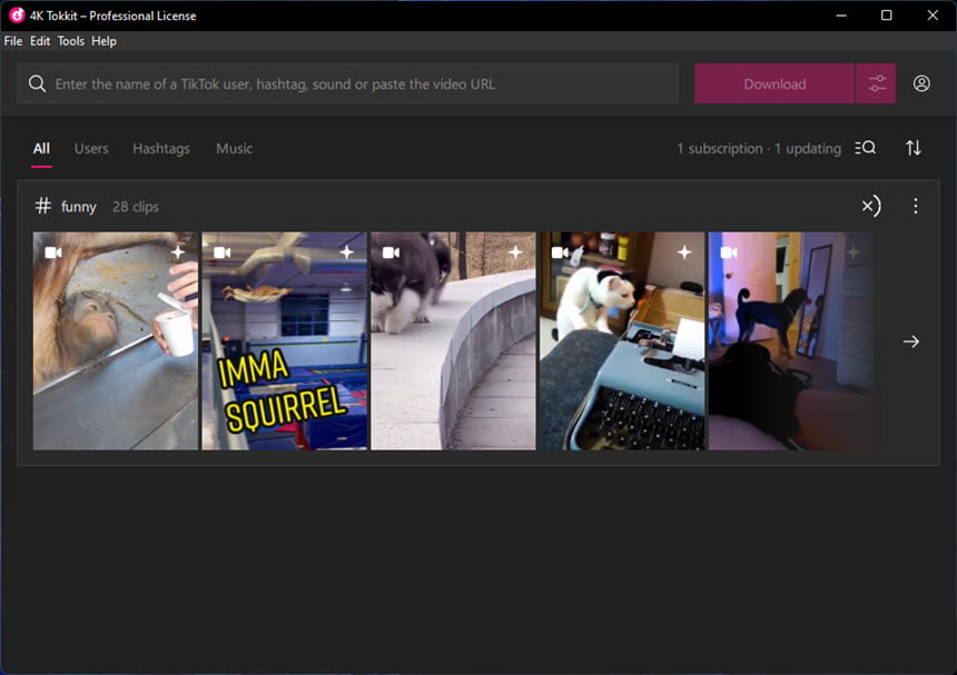 4K Tokkit 25 ล่าสุด โปรแกรมดาวน์โหลดวิดีโอ TikTok