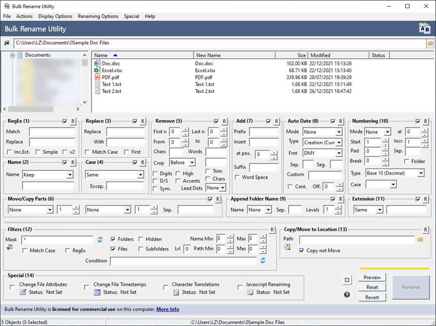 Bulk Rename Utility 4 ล่าสุด โปรแกรมเปลี่ยนชื่อไฟล์จำนวนมาก