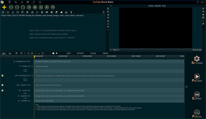 YouTube Movie Maker Platinum 22.06 (x64) ตัดต่อวิดีโอ จัดการวิดีโอ Youtube โปรแกรม
