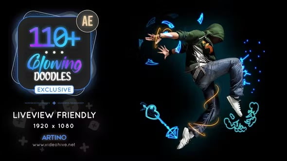 VideoHive 110 Glowing Doodles Pack for After Effects ฟรี