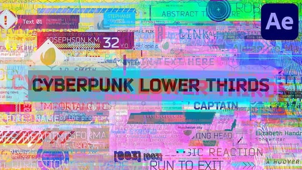 VideoHive Cyberpunk Lower Thirds for After Effects ฟรี