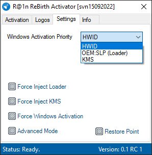 R@1n ReBirth Activator 1.10 Final โปรแกรม Activate Windows / Office