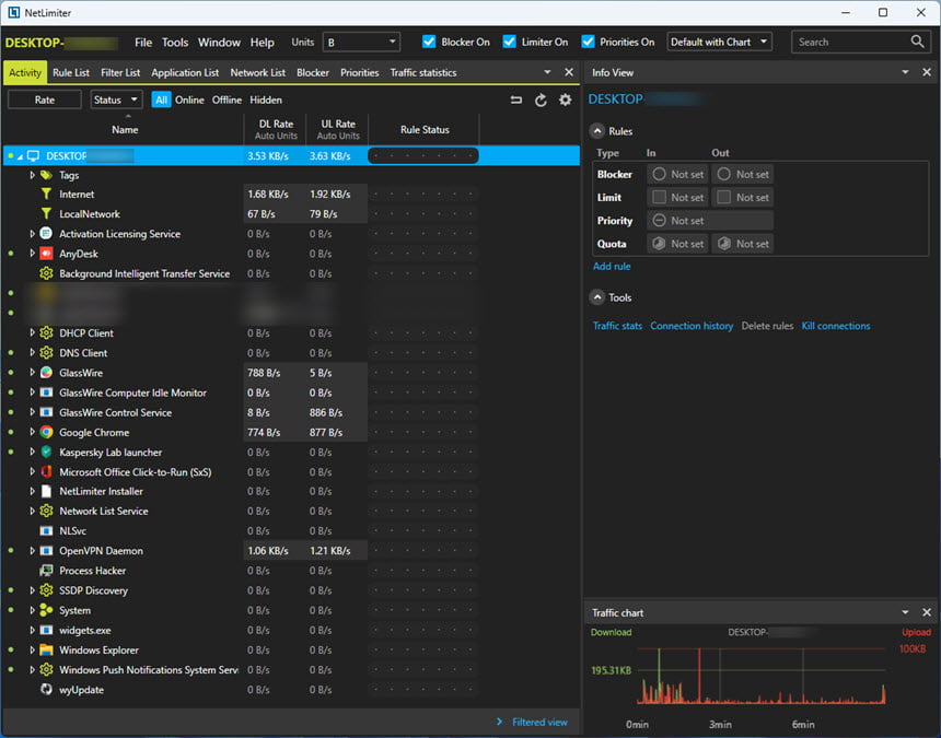 NetLimiter 5 ล่าสุด โปรแกรมจัดการแบนด์วิชท์