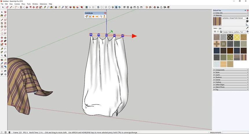 ClothWorks 1.a for Sketchup 2016 ล่าสุด – 2024 ปลั๊กอินจำลองผ้าสำหรับ SketchUp โปรแกรม