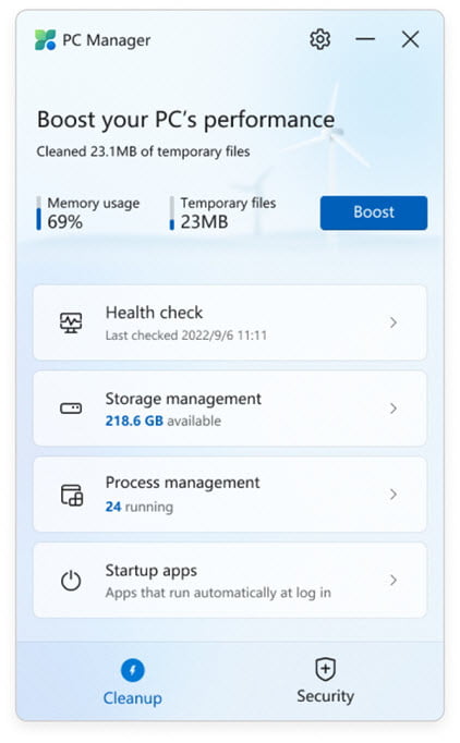 Microsoft PC Manager 3 ล่าสุด Beta โปรแกรมบำรุงรักษา PC