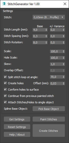 StitchGenerator for 3ds max ปลั๊กอิน 3ds max ล่าสุด โปรแกรม