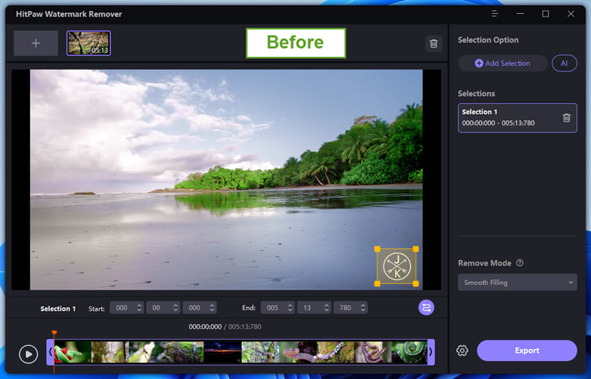 HitPaw Watermark Remover 2 ล่าสุด ลบลายน้ำรูปภาพ / วิดีโอ ด้วย AI โปรแกรม