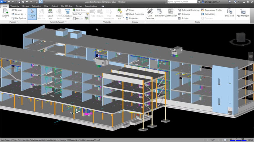 Autodesk Navisworks Manage 2025 โปรแกรมวิเคราะห์แบบจำลองอาคาร