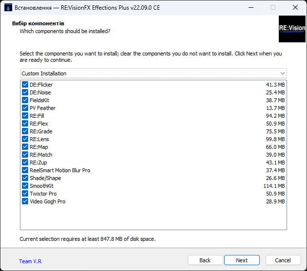 RE:VisionFX Effections Plus 24.10 (x64) for AE / Pr ชุดปลั๊กอิน VFX โปรแกรม
