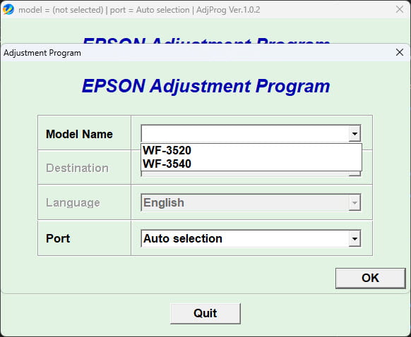 โปรแกรมเคลียร์ซับหมึก EPSON WF-3520 WF-3540 ฟรี