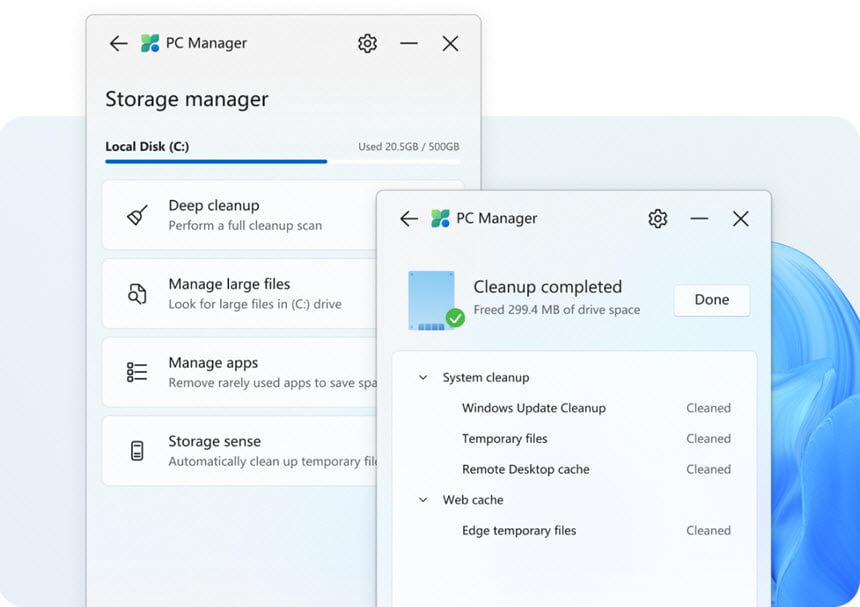 Microsoft PC Manager 3 ล่าสุด Beta โปรแกรมบำรุงรักษา PC