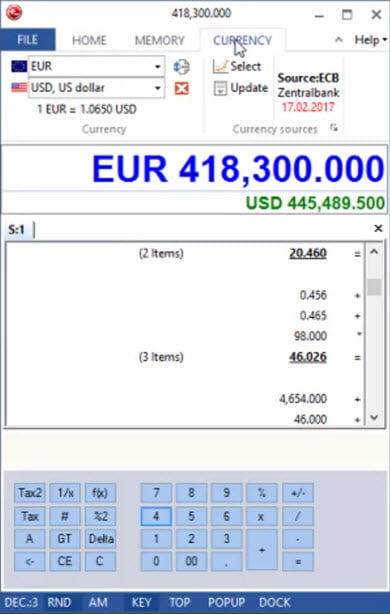 DeskCalc Pro 9 ล่าสุด โปรแกรมเครื่องบวกเลข ทำบัญชี