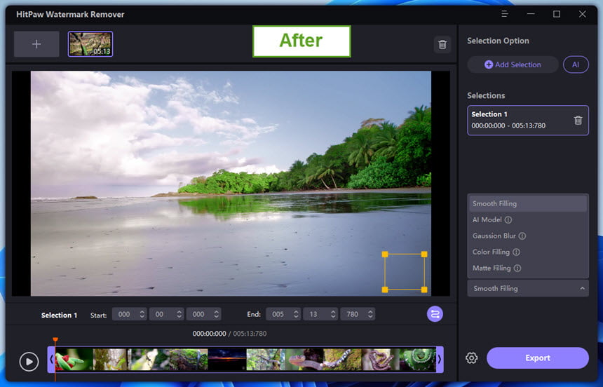 HitPaw Watermark Remover 2 ล่าสุด ลบลายน้ำรูปภาพ / วิดีโอ ด้วย AI โปรแกรม