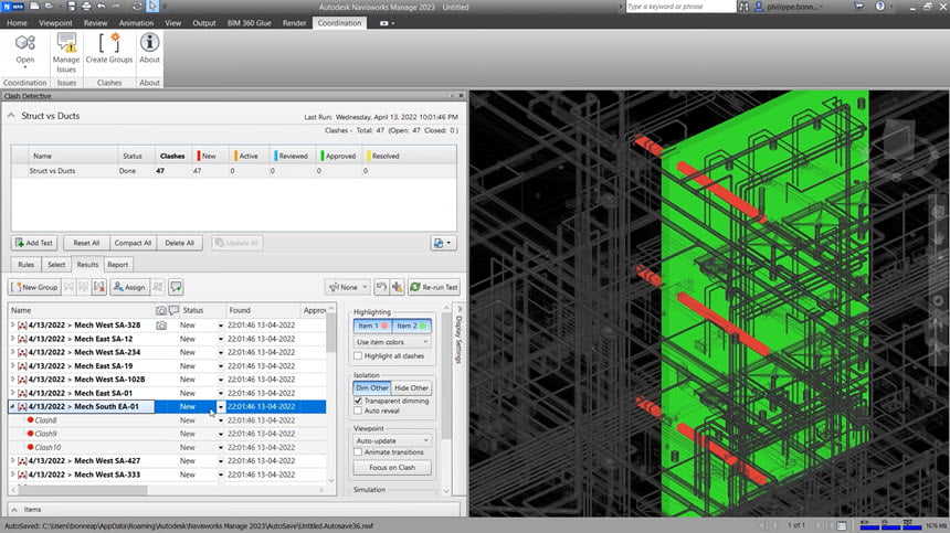Autodesk Navisworks Manage 2025 โปรแกรมวิเคราะห์แบบจำลองอาคาร