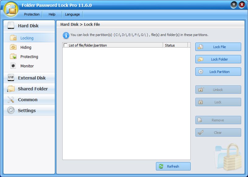 Folder รหัสผ่าน Lock Pro 11.6 ล็อคไฟล์ / โฟลเดอร์ ด้วยรหัสผ่าน โปรแกรม