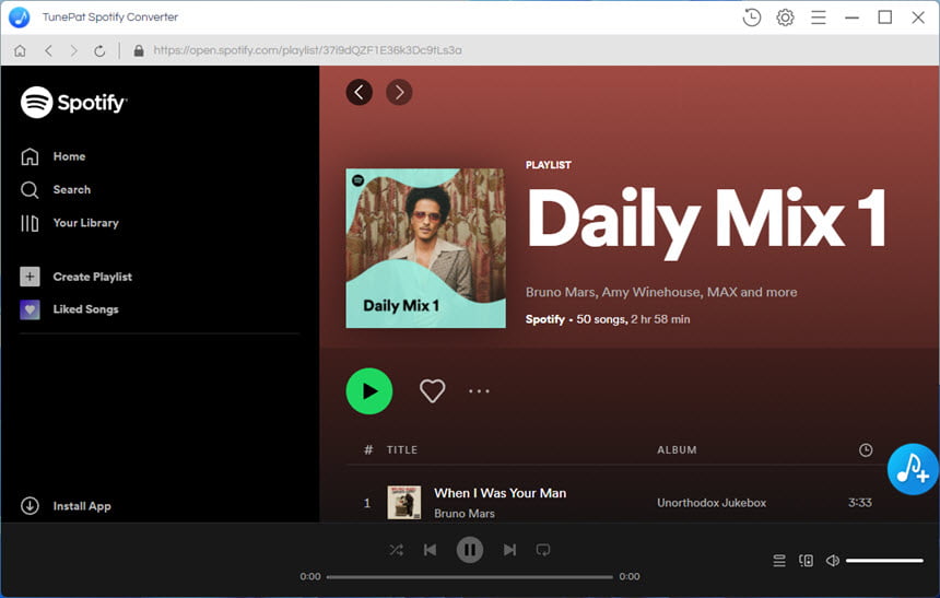 TunePat Spotify Converter 1 ล่าสุด ดาวน์โหลดเพลงจาก Spotify โปรแกรม