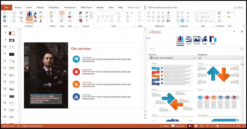 Power-user Premium 1 ล่าสุด ปลั๊กอิน PowerPoint Excel Word โปรแกรม