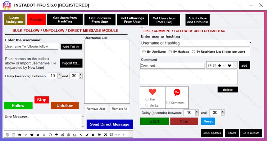 InstaBot Pro 7 ล่าสุด โปรแกรมบอท Instagram กดไลค์ กดติดตาม ออโต้