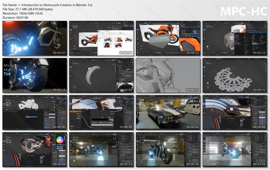Skillshare - Modeling a Realistic Futuristic Motorcycle in Blender by Abdelilah Hamdani