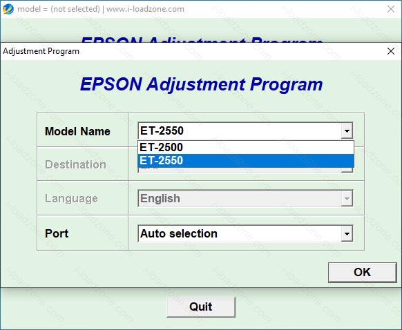 โปรแกรมเคลียร์ซับหมึก EPSON ET-2500 ET-2550 ฟรี