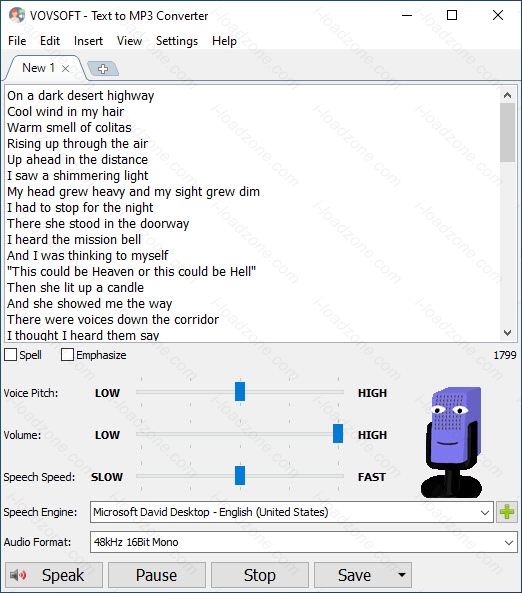 VovSoft Text to MP3 Converter 4.1 โปรแกรมแปลงข้อความเป็นเสียง