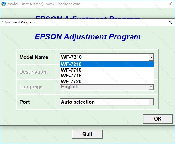 โปรแกรมเคลียร์ซับหมึก EPSON WF-7210 WF-7710 WF-7715 WF-7720 (EURO) ฟรี