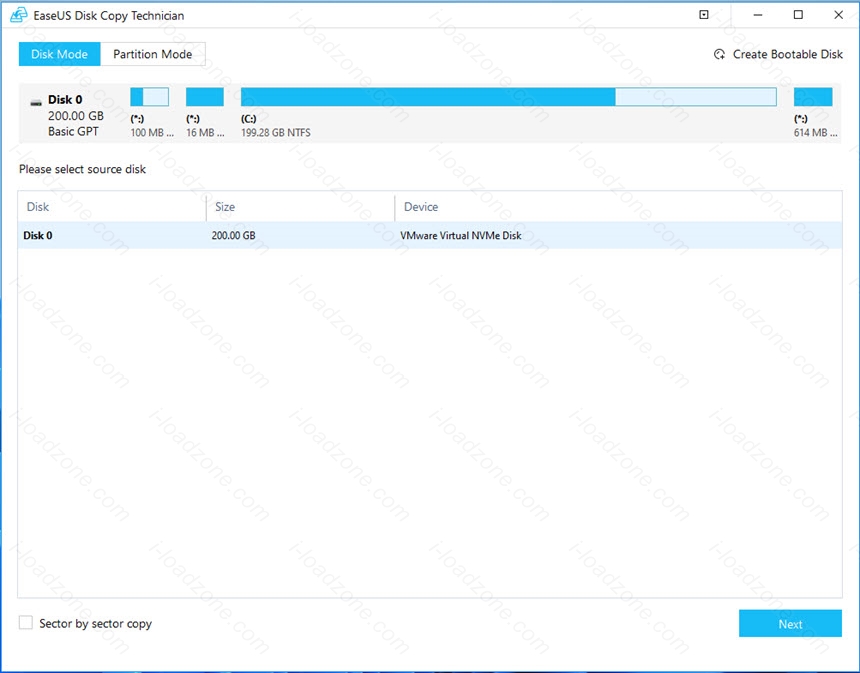 EaseUS Disk Copy 5.5 พร้อม WinPE โปรแกรมโคลนฮาร์ดดิสก์ / SSD