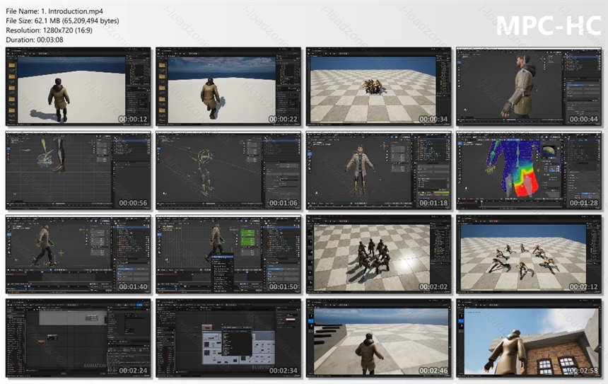 Complete game animators pipeline from Blender to engine