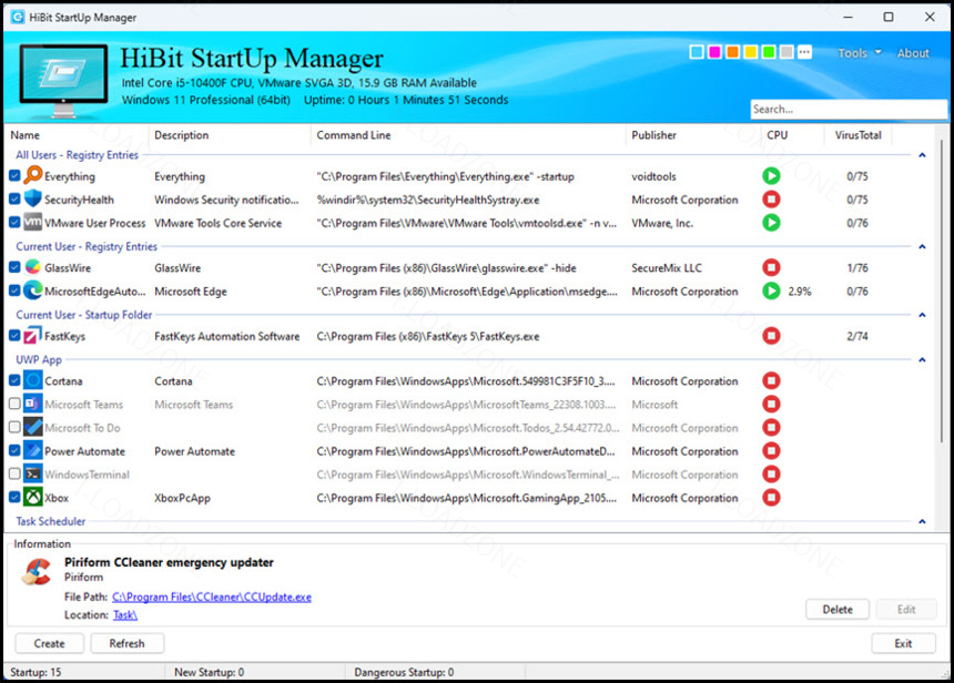 HiBit Startup Manager 2 ล่าสุด พร้อม Portable จัดการโปรแกรมที่รันตอนเปิดเครื่อง โปรแกรม