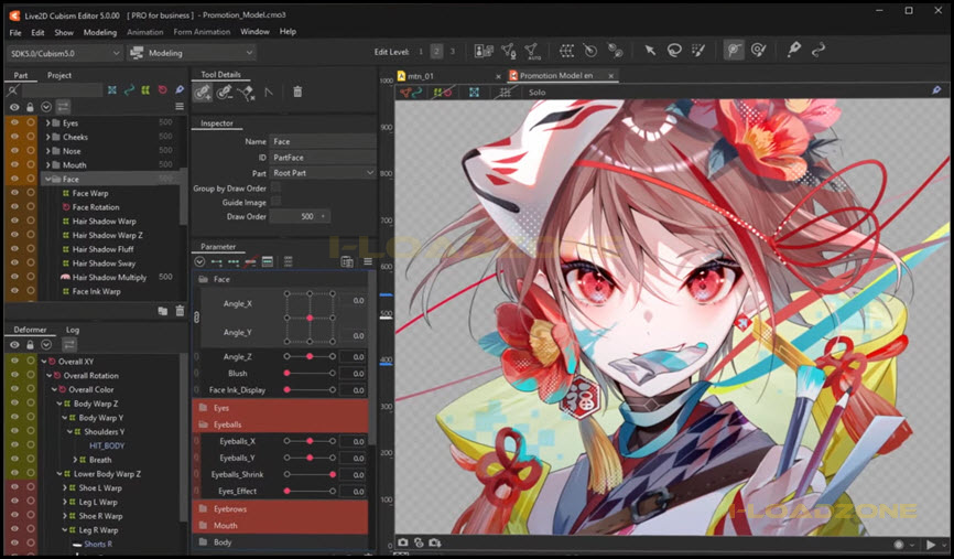 Live2D Cubism Editor Pro 5 ล่าสุด โปรแกรมสร้างอนิเมชั่น 2D