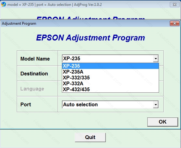 Reset Epson XP-235 XP-332 XP-432
