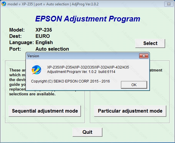 Reset Epson XP-235 XP-332 XP-432