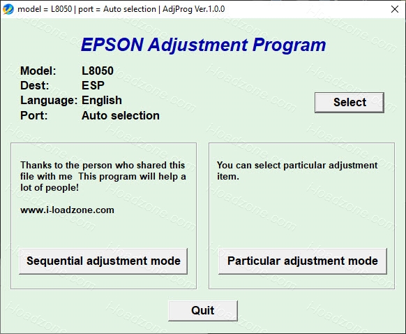 โปรแกรมเคลียร์ซับหมึก EPSON L8050 L18050 L18058 L8058 (ESP) ฟรี