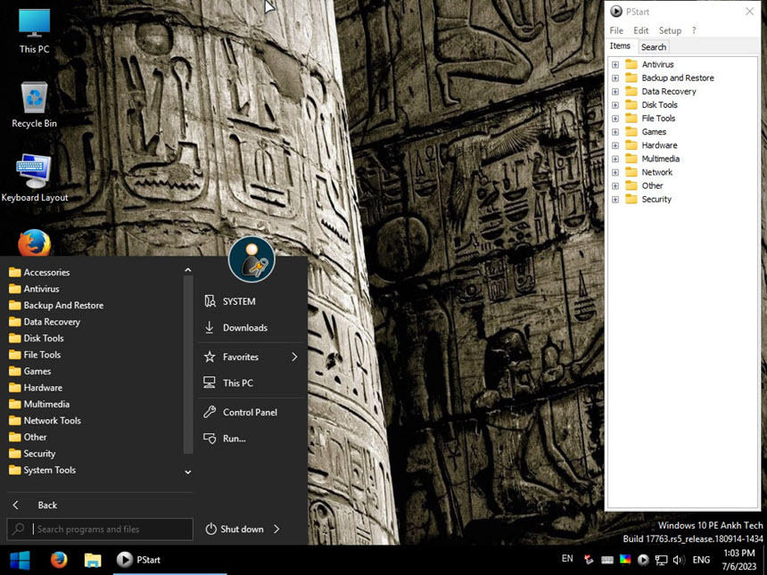Windows 10/11 PE AnkhTech 15.0 แผ่นบู๊ต WinPE อเนกประสงค์ โปรแกรม