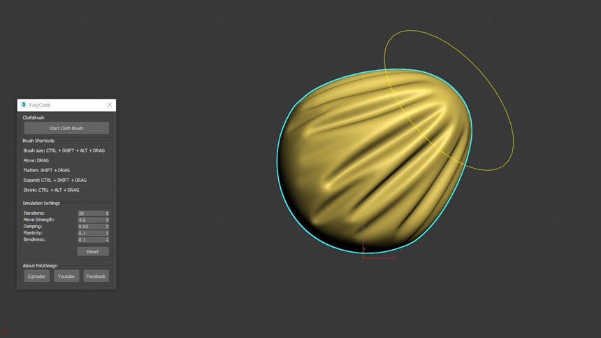 PolyCloth ClothBrush Plugin for 3ds Max 2016 ล่าสุด – 2023 ปลั๊กอิน 3ds Max โปรแกรม