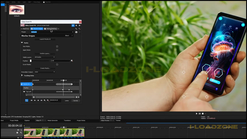 MAGIX VEGAS Pro 21 ล่าสุด Mocha VEGAS ปลั๊กอิน Tracking สำหรับ VEGAS Pro โปรแกรม