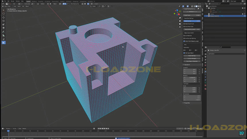 Exoside Quad Remesher & ล่าสุด; Blender ปลั๊กอินสำหรับ Blender โปรแกรม