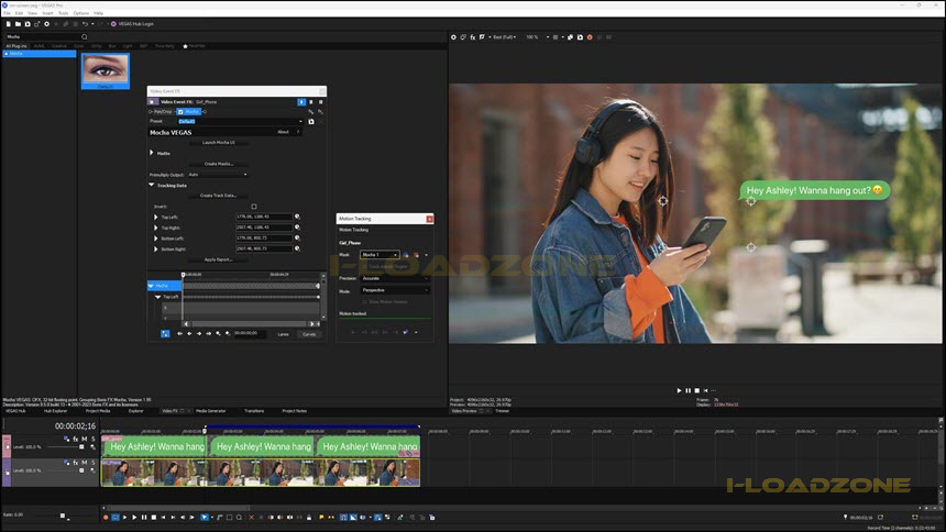 MAGIX VEGAS Pro 21 ล่าสุด Mocha VEGAS ปลั๊กอิน Tracking สำหรับ VEGAS Pro โปรแกรม