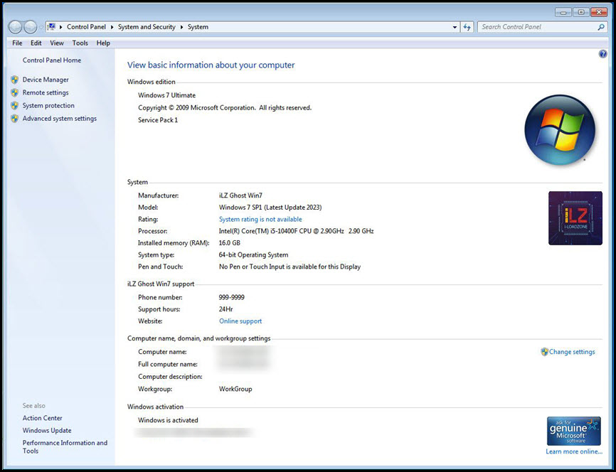Ghost Win 7 Ultimate SP1 x64